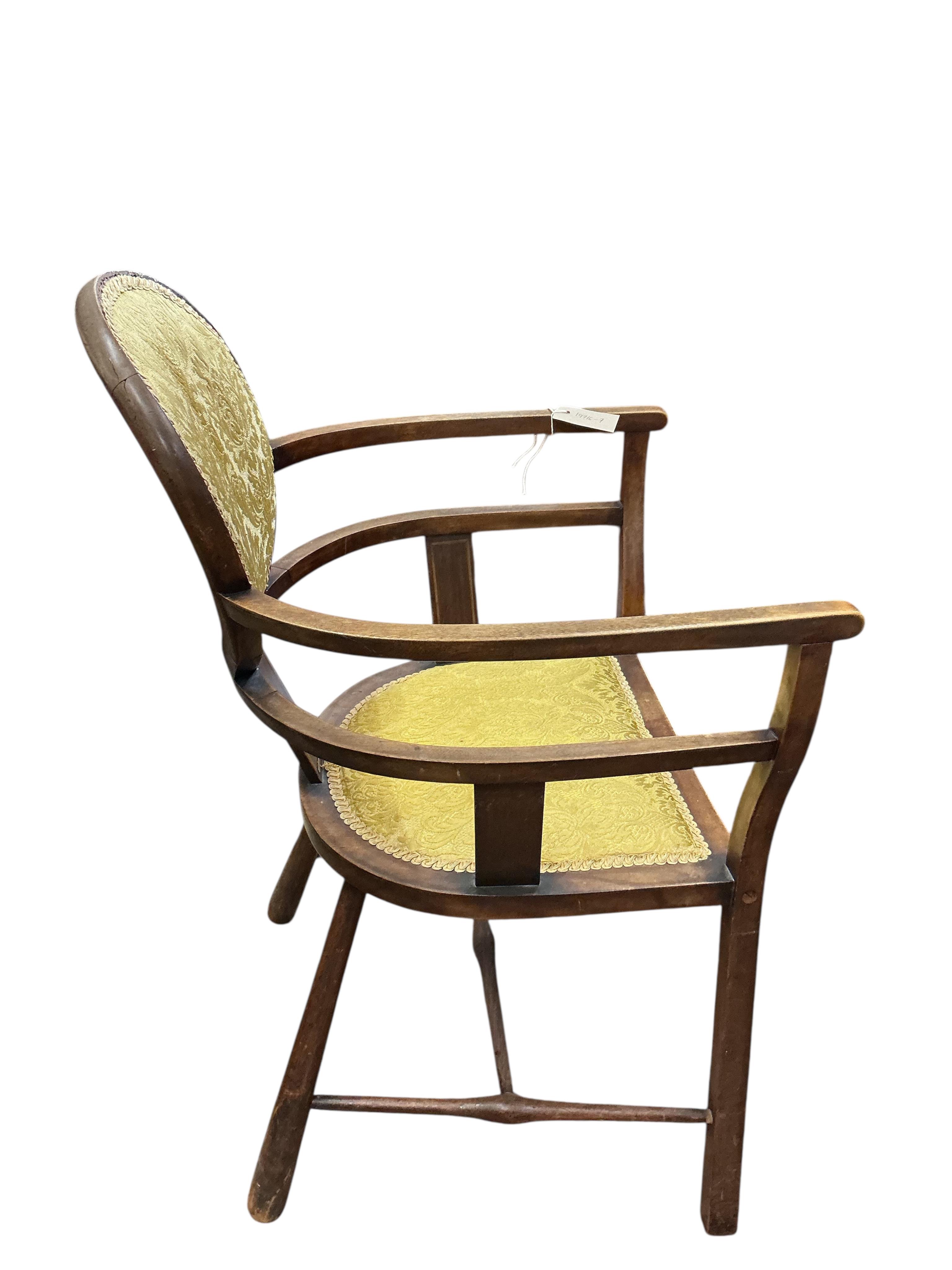 Christopher Pratt, Bradford Arts & Crafts, A mahogany tub framed elbow chair, width 52cm, depth 40cm, height 90cm